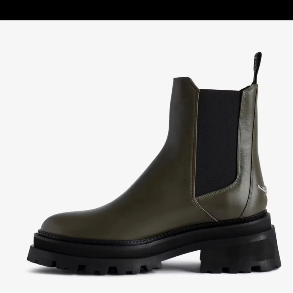 Zadig & Voltaire Ride Chelsea Military Boots Leather $648, Sz 37, NIB!